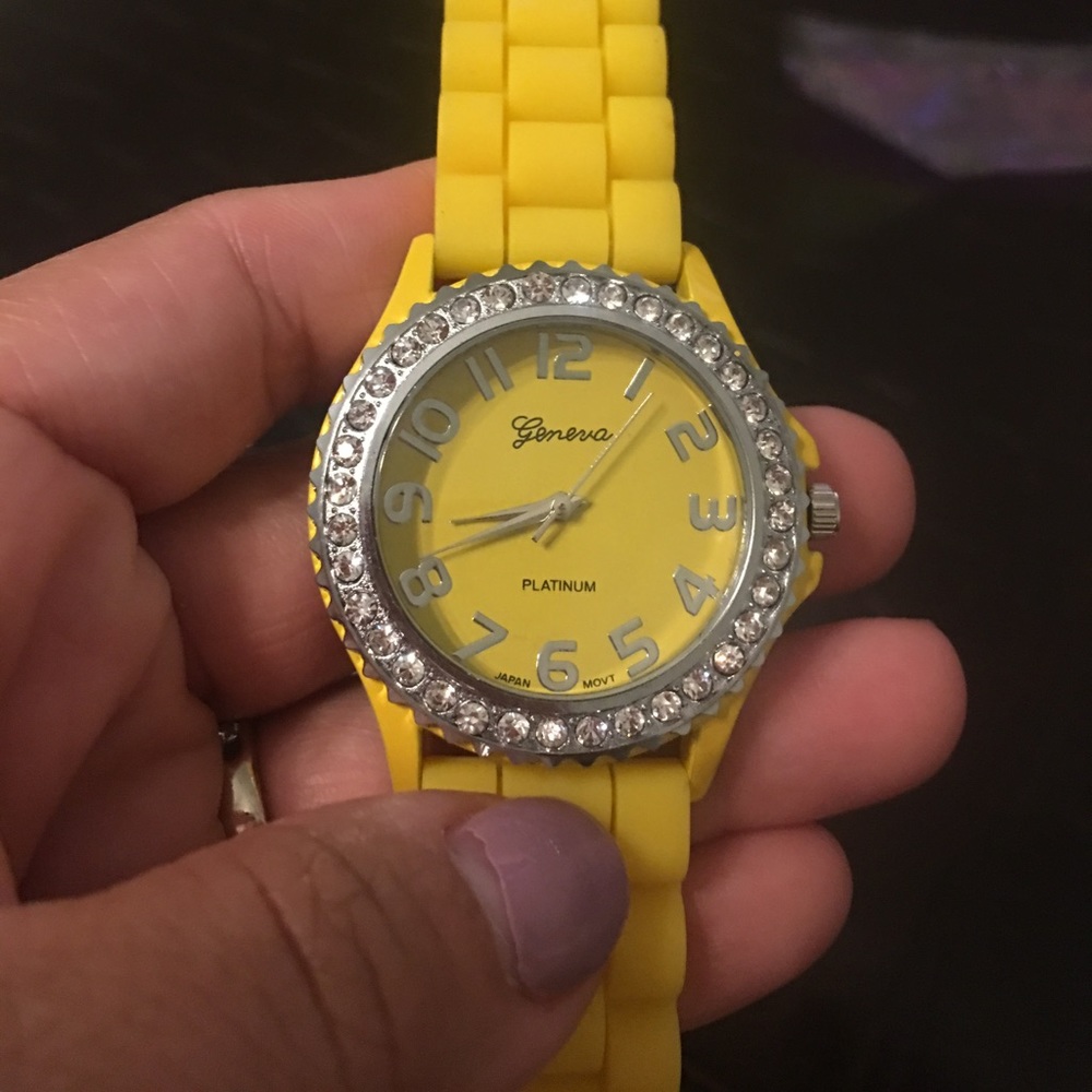 Geneva Platinum Crystal Accented Watch