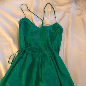Urban Outfitters Kelly Green Silk Mini Dress