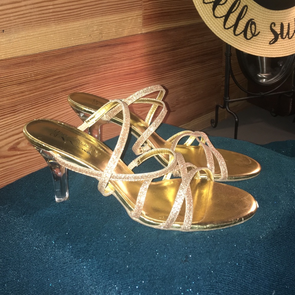 •Gold Strappy Heels•