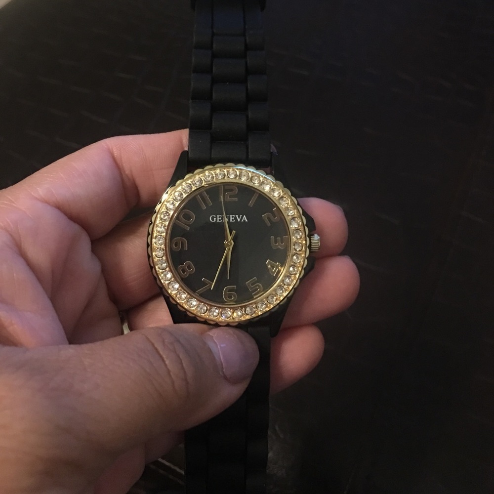 Geneva Platinum Crystal Accented Watch