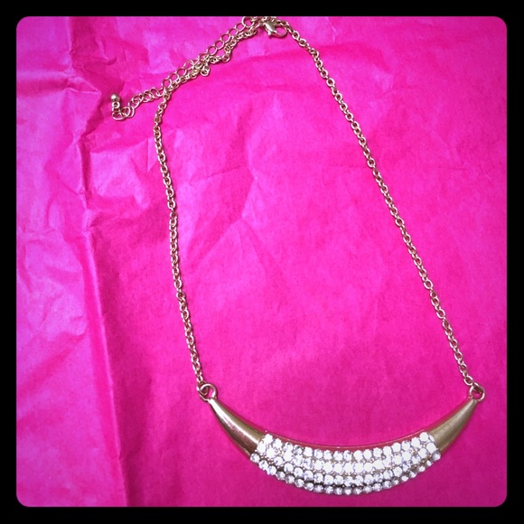 Gold Necklace with Cubic Zirconia - Picture 1 of 5