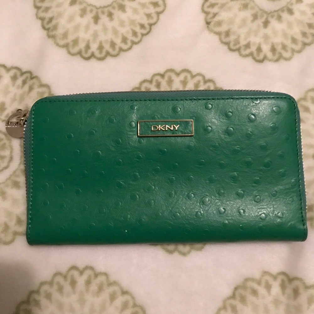 Green DKNY wristlet