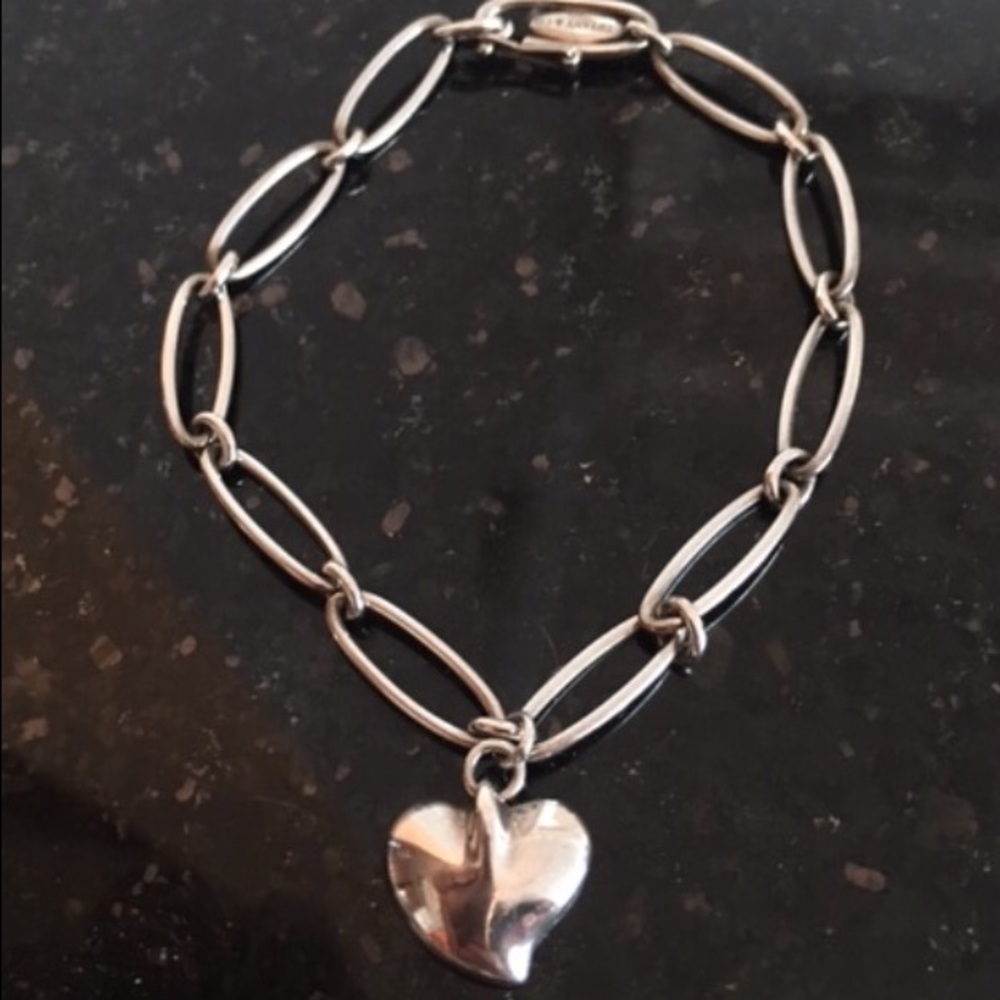 Tiffany & Co sterling silver carved heart bracelet