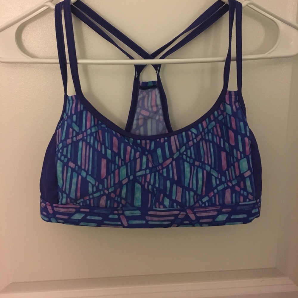 multicolored sporty bathing suit top