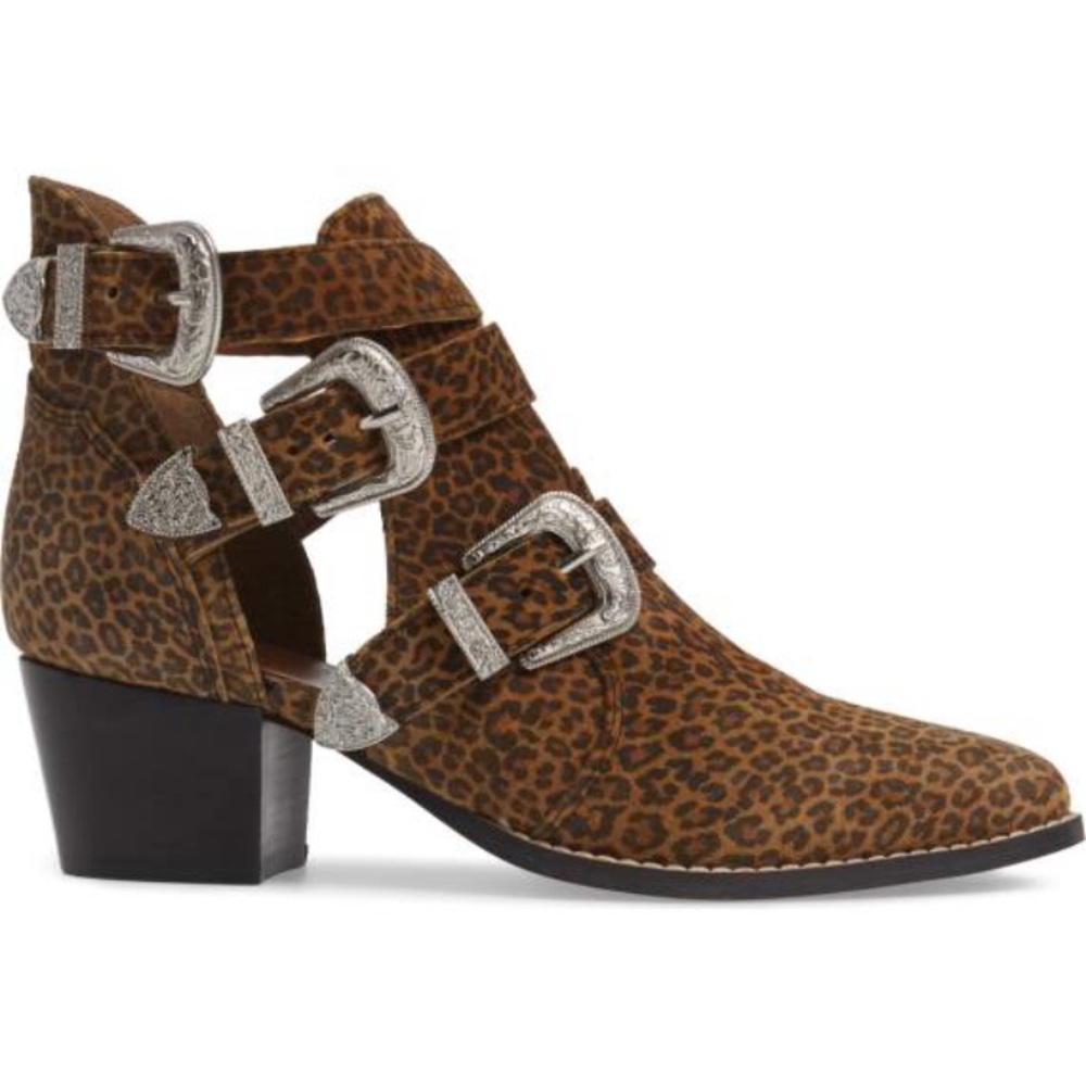 Marmalade Leopard Print Buckle Bootie