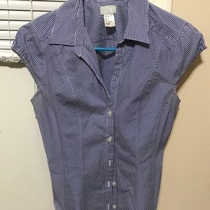 Stripped blue and white shirt