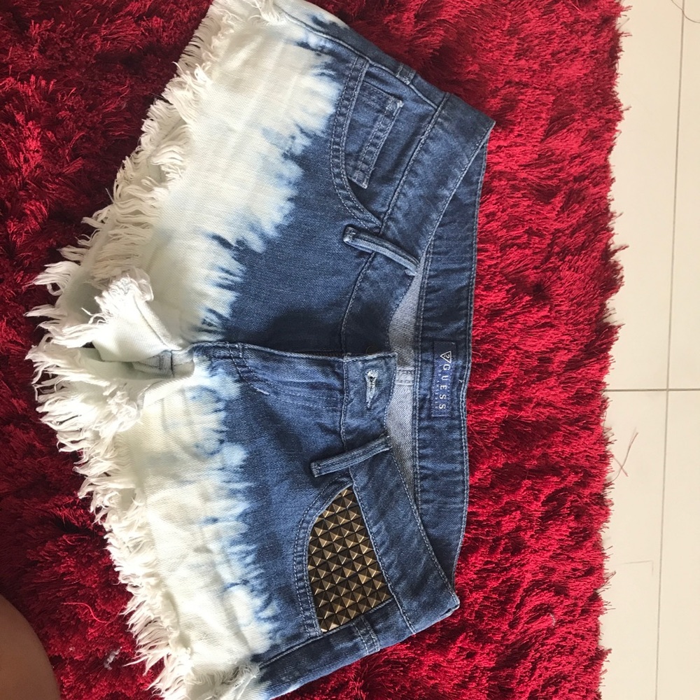 Guess tie dye cutoff studded shorts