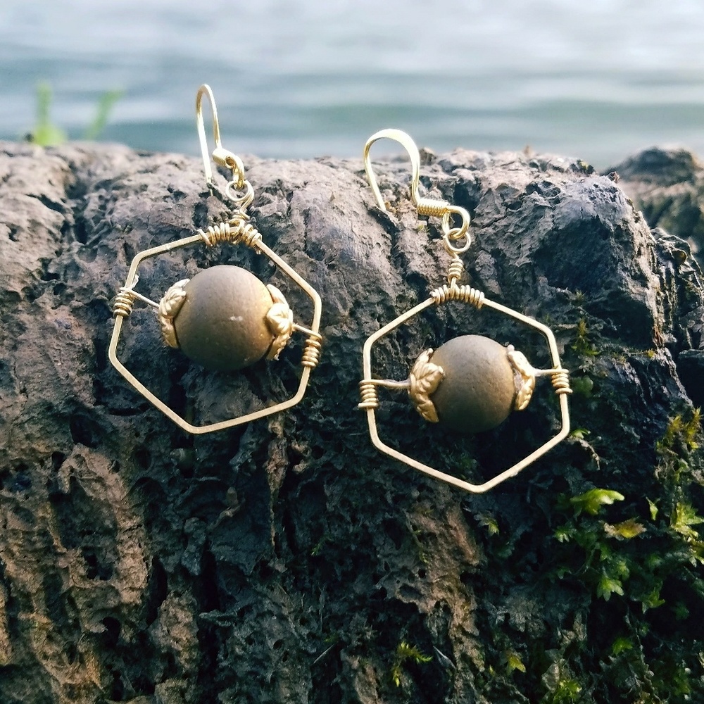 "Burnished with Brilliance"- Pyrite Earings
