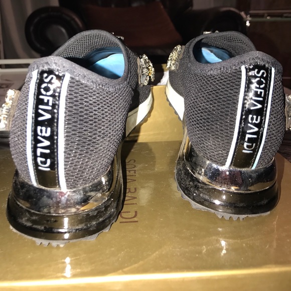 Sofia Baldi embellished black crystals sneakers 37 - Picture 3 of 8