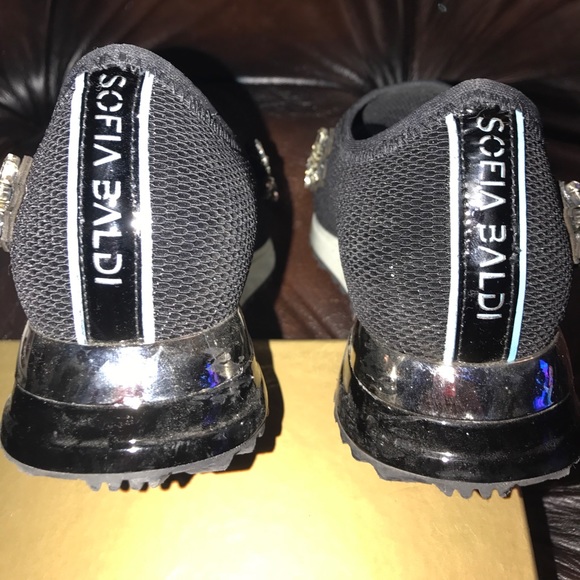 Sofia Baldi embellished black crystals sneakers 37 - Picture 8 of 8