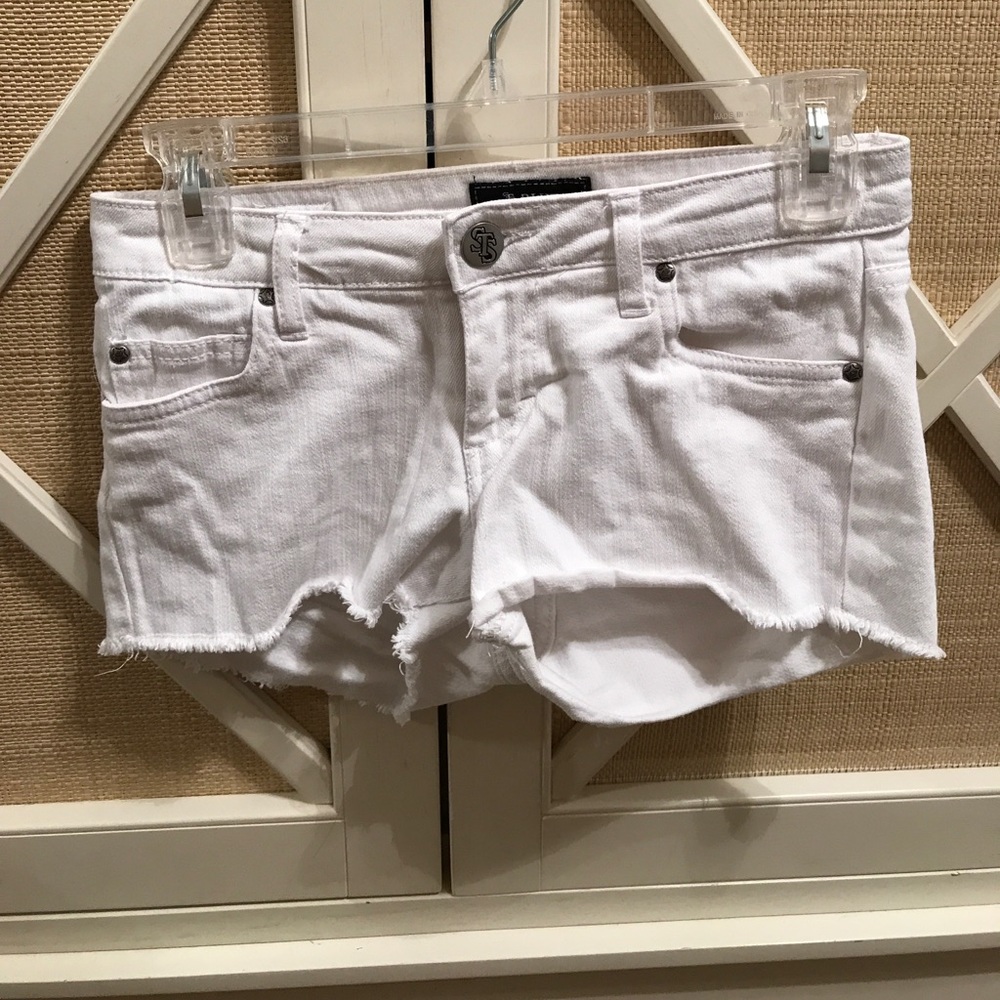 STS Blue - Frayed Bottomed White Short Shorts