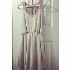 +Nude tank dress with blush straps+