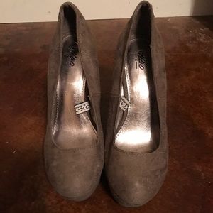 Taupe suede wedges!!!!