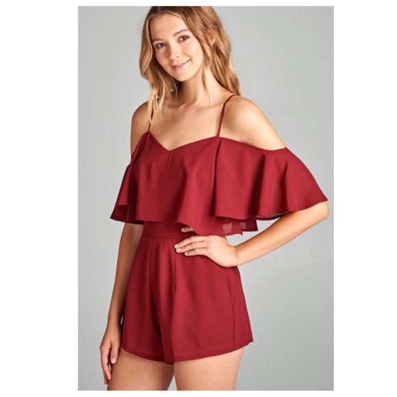 Burgundy Romper - Picture 3 of 3