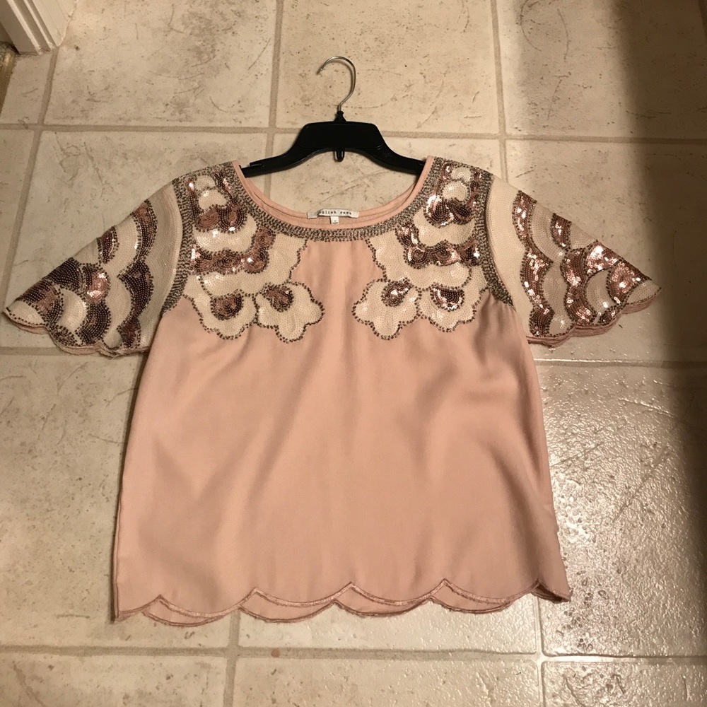Pink Scalloped Blouse