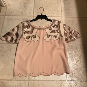 Pink Scalloped Blouse