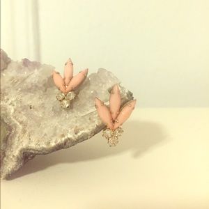 Pink glistening earrings