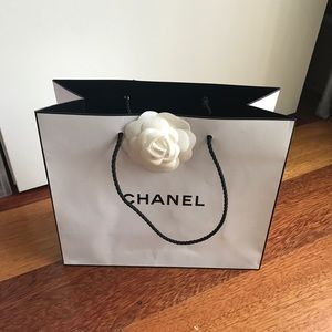 Chanel shopping bag with camelia flower