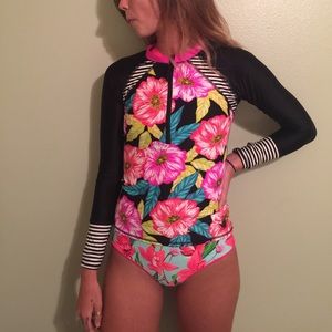 Body glove floral rash guard