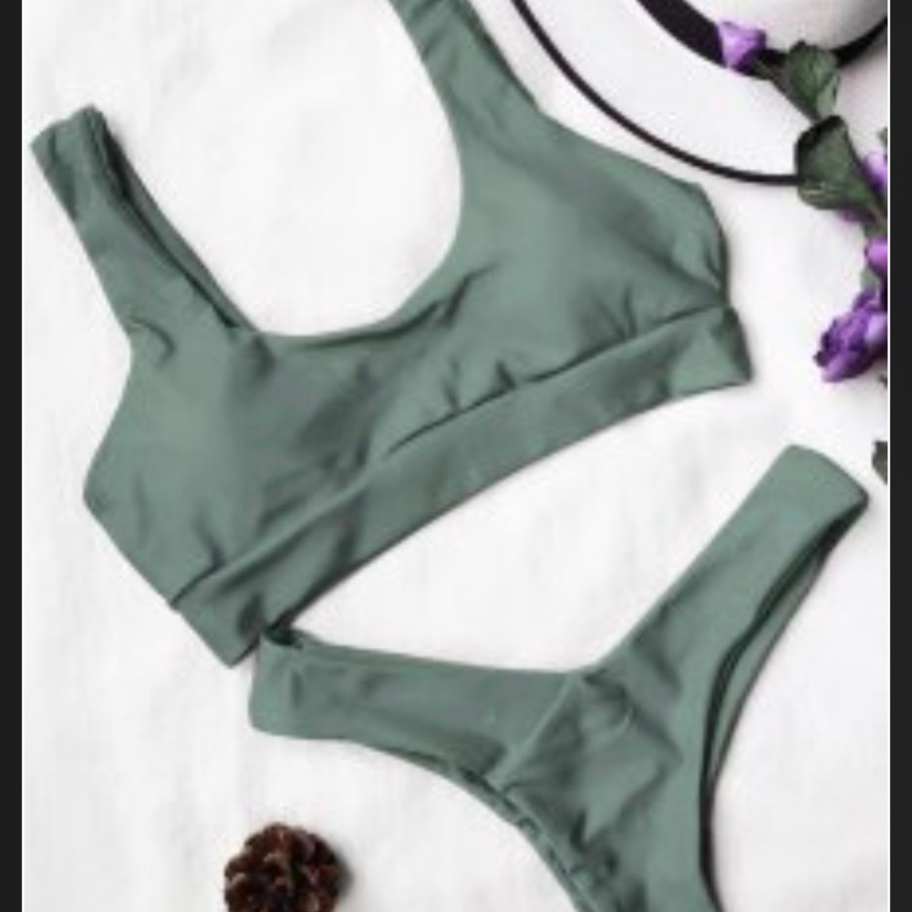 Army Green bikini top and bottom