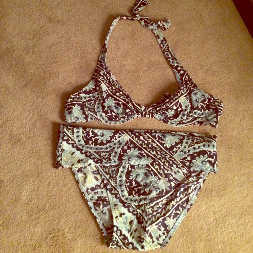 Barely worn DKNY Paisley Halter Bikini