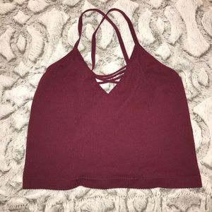 Red / maroon crop top