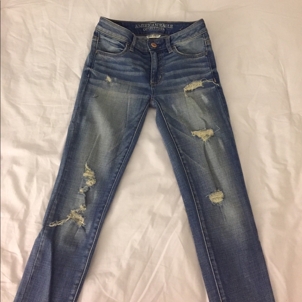 American Eagle Mid-Rise Distressed Jeans