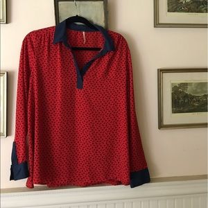 Free People Horse Print Blouse Sz M