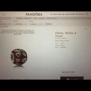 Pandora , Disney, Mickey, and hearts charm