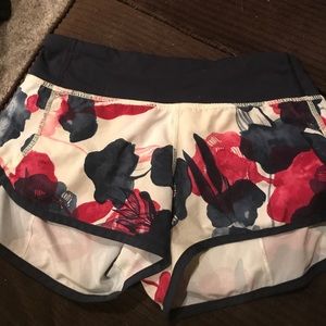 Floral print lululemon running shorts