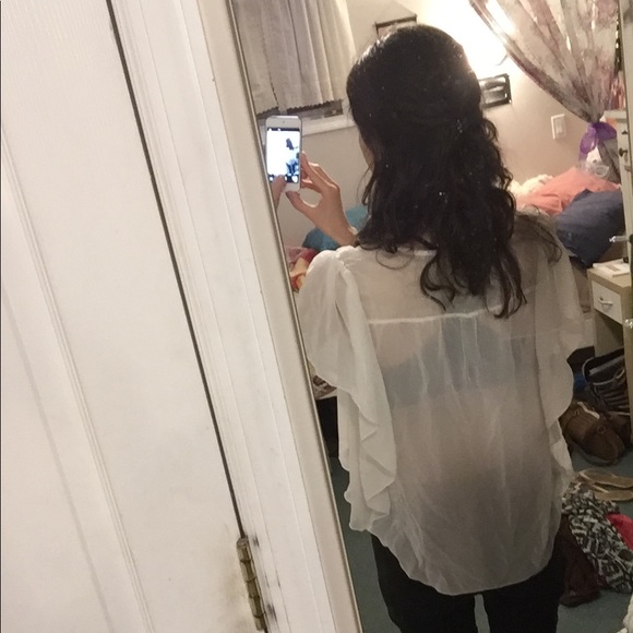 White Flowy Blouse - Picture 6 of 6