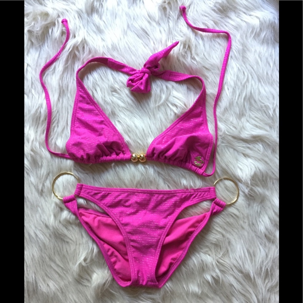 Hot Pink & Gold Bikini