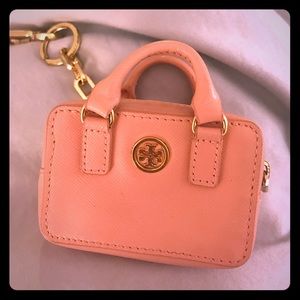 Tory Burch Coin Purse / Key Chain in blossom pink