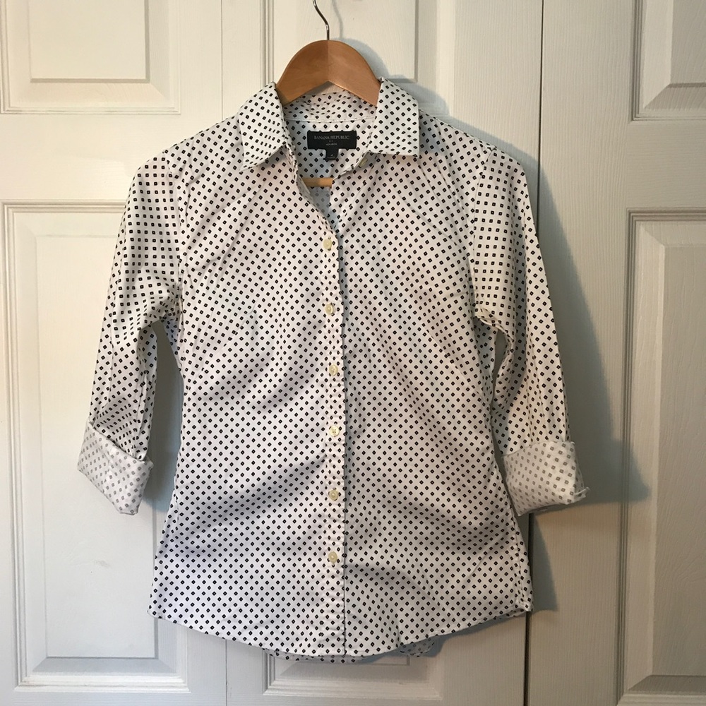 Black and White Banana Republic Button Down