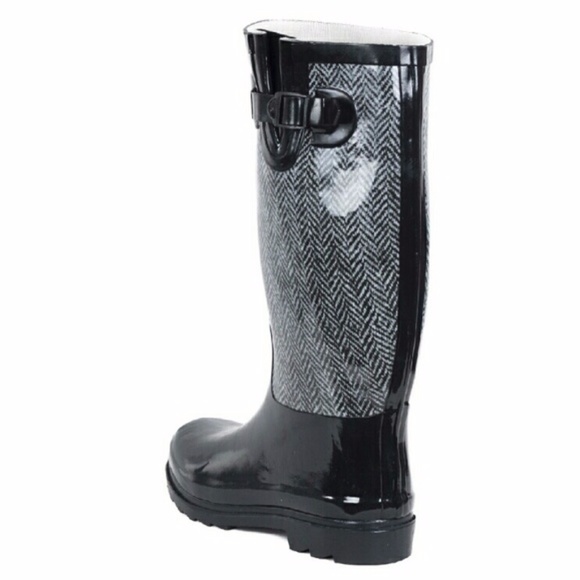 Women's Rain Boots, 14'' Rubber Jacket Design Wellies Rainboots - Picture 3 of 3