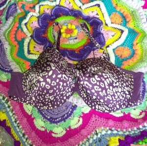 Purple Animal Print Comfort Choice Bra 46b NWOT