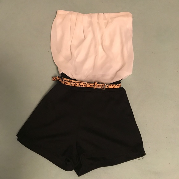 Women's dressy B&W Romper - Picture 1 of 3