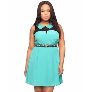 Forever 21+ Turquoise Collared Dress