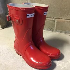 Hunter Red Short Gloss Rainboots