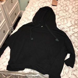 Crop top black hoodie