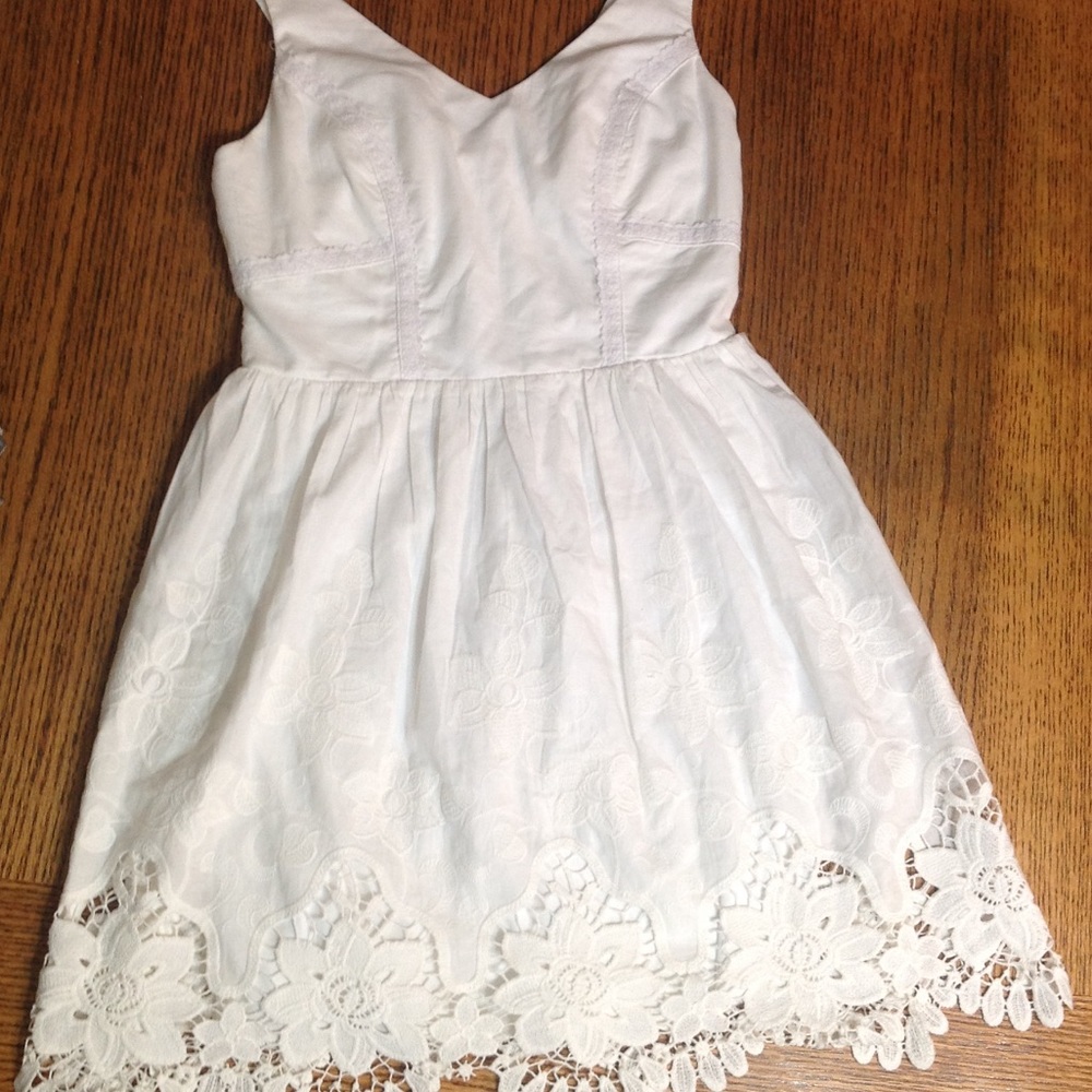 White lacy embroidered dress