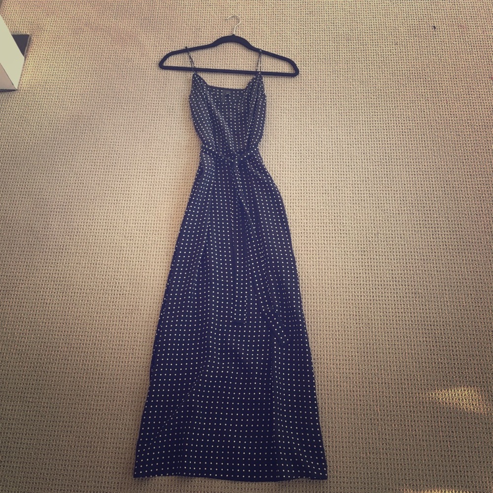 TOPSHOP polkadot silky dress.