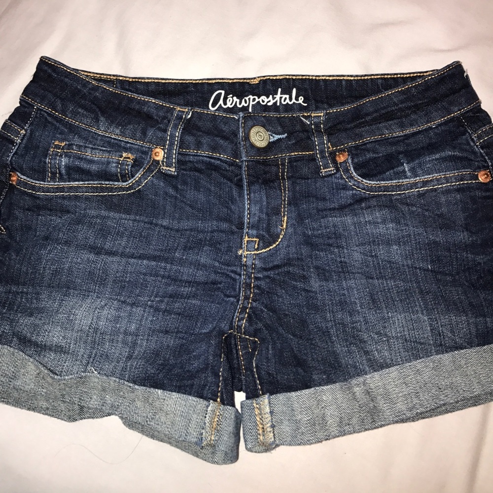 2 pairs of Aeropostale Dark-Wash Jean Shorts