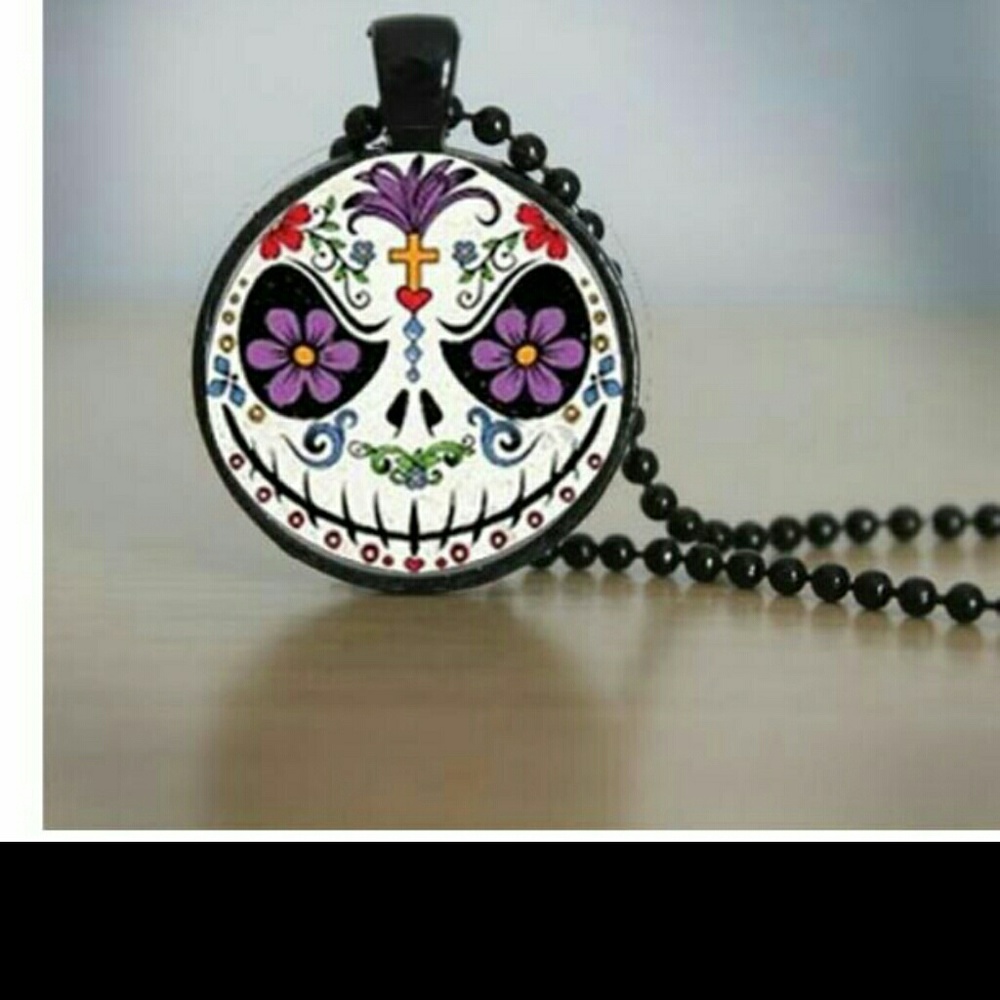 Jack skellington sugar skull.necklace