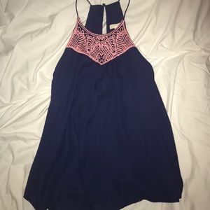 loose navy tank top