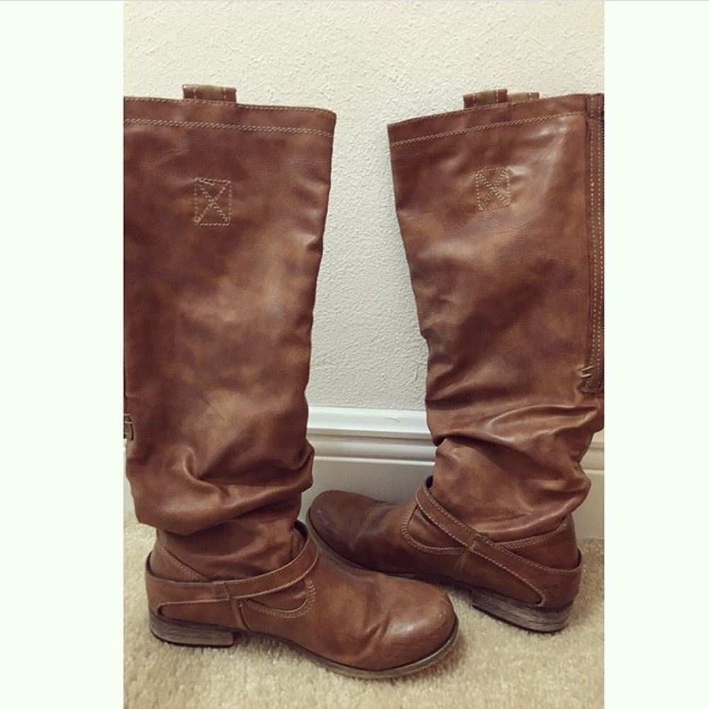 +Tan ALDO leather boots+