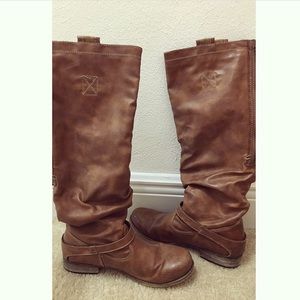 +Tan ALDO leather boots+