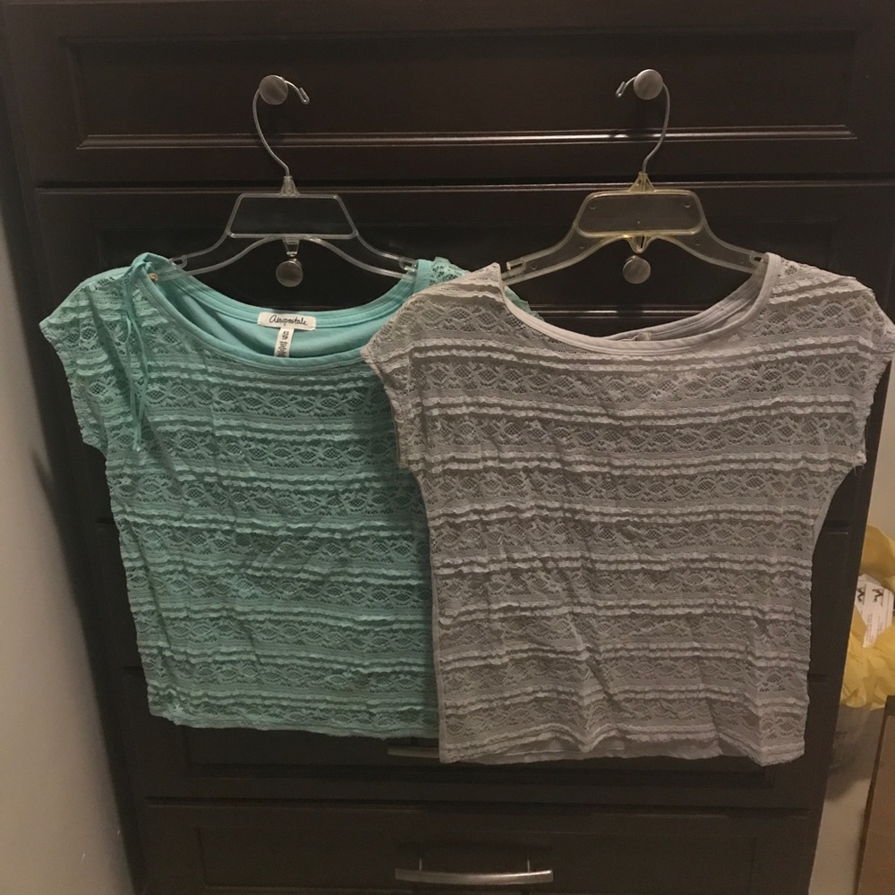 Aeropostale Bundle Grey and Celeste Shirt