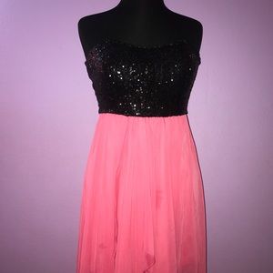 Black Sequin with Pink Dress