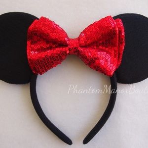 Minnie Mouse Red Sequin Bow Headband